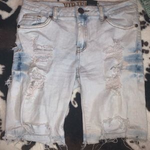 denim ripped shorts